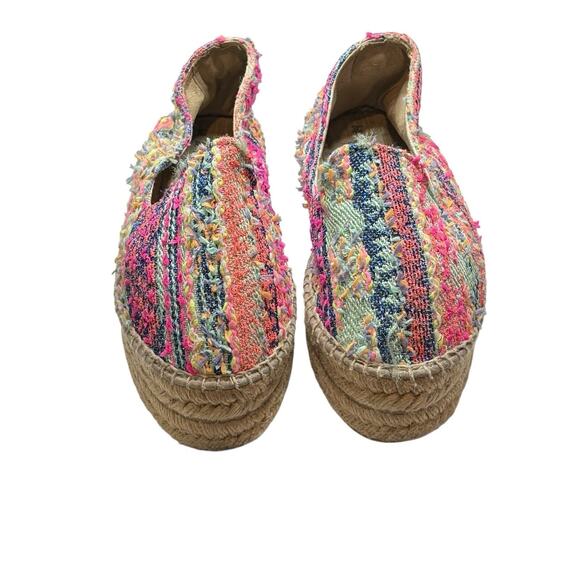 Manebi Ibiza Neon Tweed Espadrilles Size 36/5.5 Beachy Resort Euro Summer Casual - Picture 2 of 7